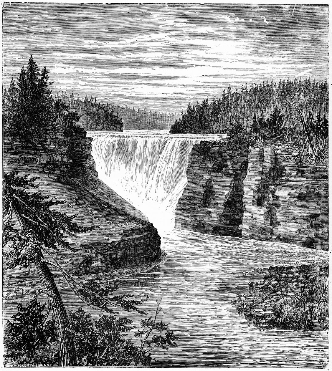شلالات Kakabeka ، أونتاريو ، كندا ، 1877 بواسطة غير معروف