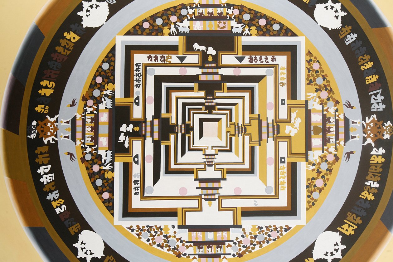 الكلاتشاكرا ، عجلة الزمن. Thangka. ، بهاكتابور ، نيبال بواسطة غير معروف