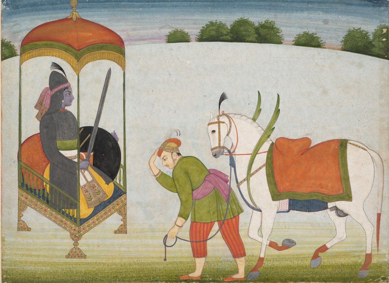 الصورة الرمزية Kalki ، التجسد المستقبلي لفيشنو: صفحة من مخطوطة متفرقة ، كاليفورنيا. 1760-70. بواسطة غير معروف