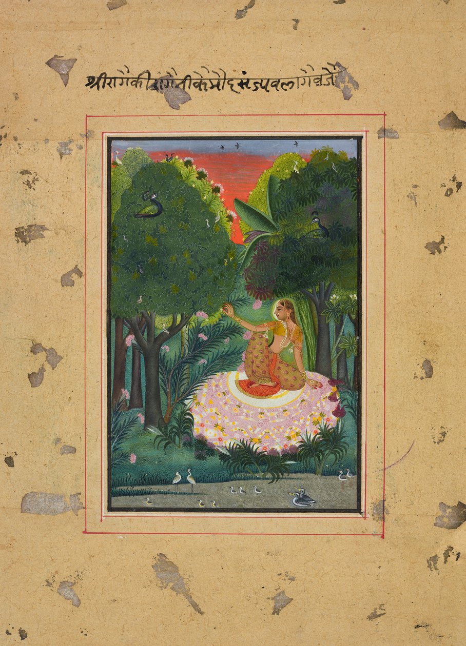 كامود راجيني ، ورقة من Ragamala ، كاليفورنيا. 1770-1775. بواسطة غير معروف