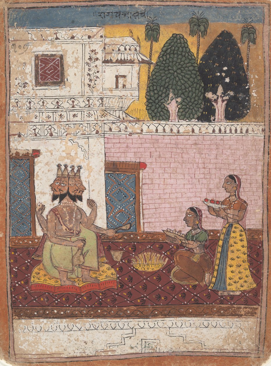 Khambavati Ragini ... من إكليل سلسلة Ragamala المتفرقة من وسائط موسيقية ، 1700-1725. بواسطة غير معروف