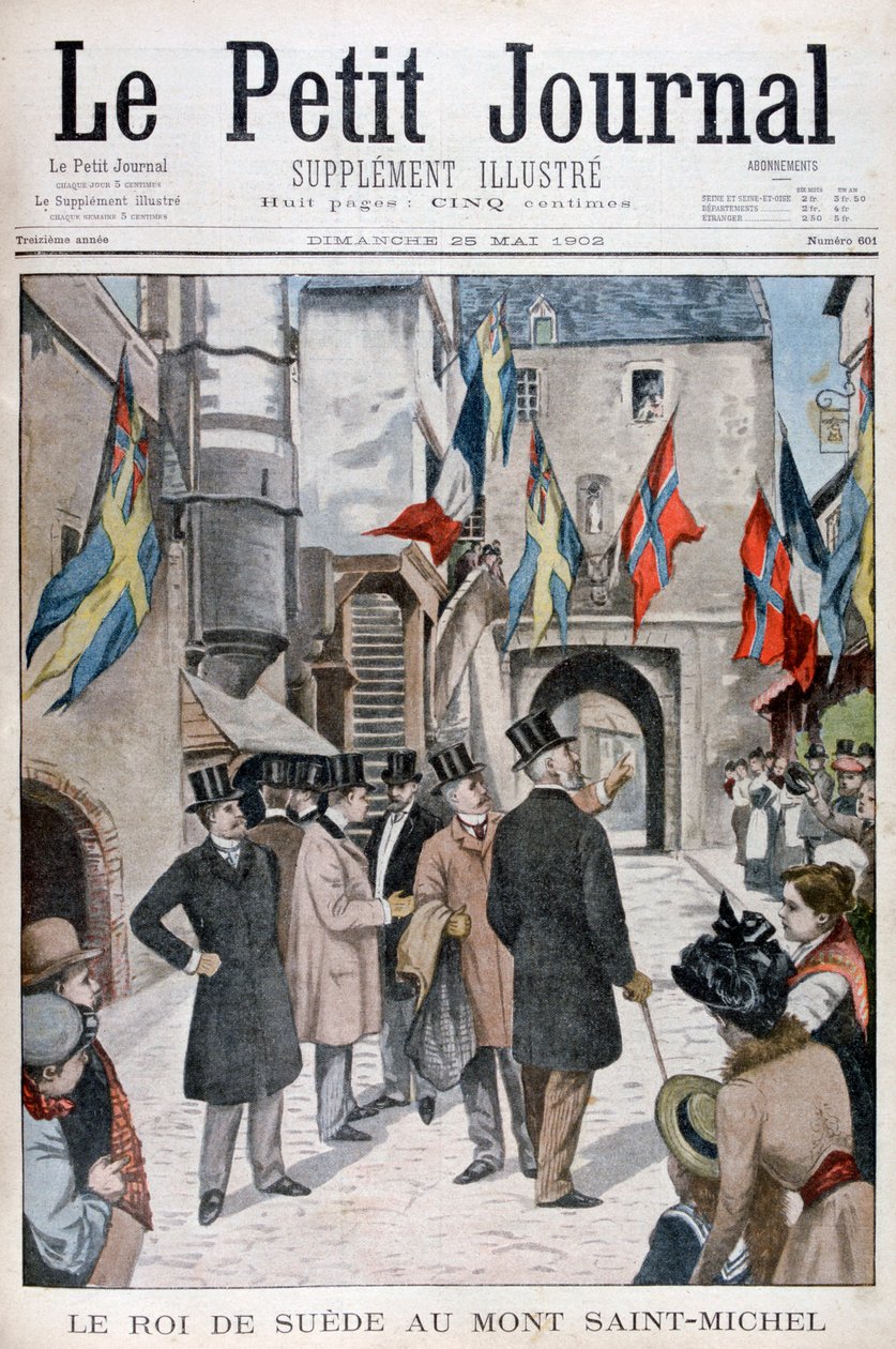 ملك السويد أوسكار الثاني يزور مونت سانت ميشيل ، نورماندي ، فرنسا ، 1902 بواسطة غير معروف