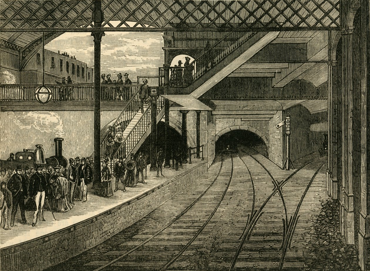 محطة مترو Kings Cross في عام 1868 ، c1876. بواسطة غير معروف
