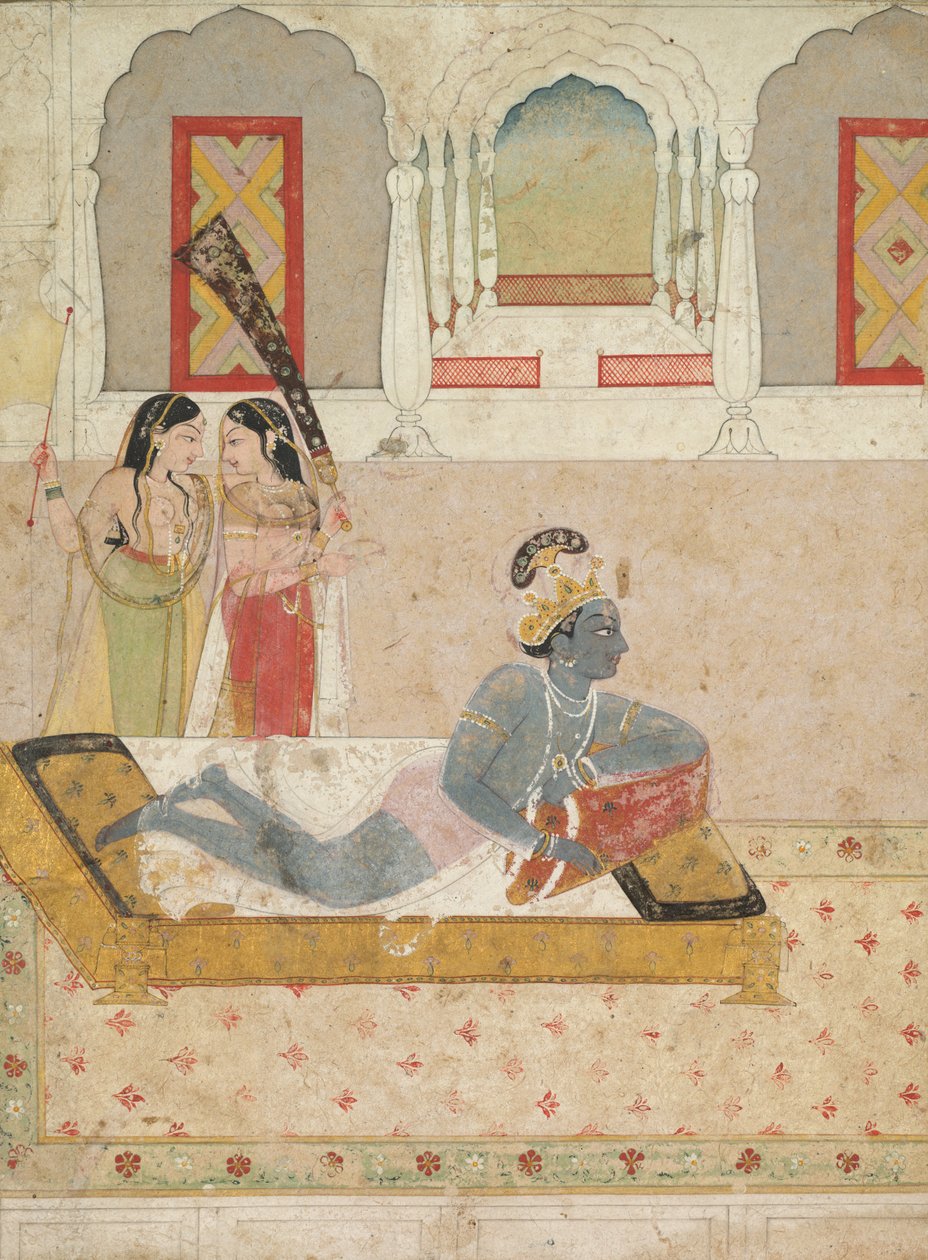 كريشنا في انتظار رادها ، ج. 1750-1760. بواسطة غير معروف