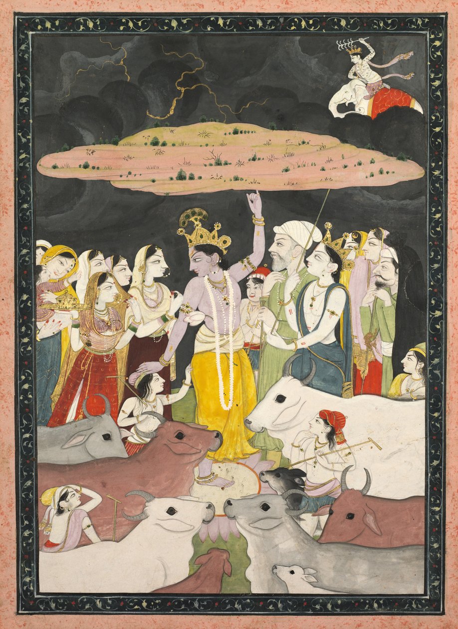 رفع كريشنا جبل. Govardhana ، ج. 1780-1790. بواسطة غير معروف