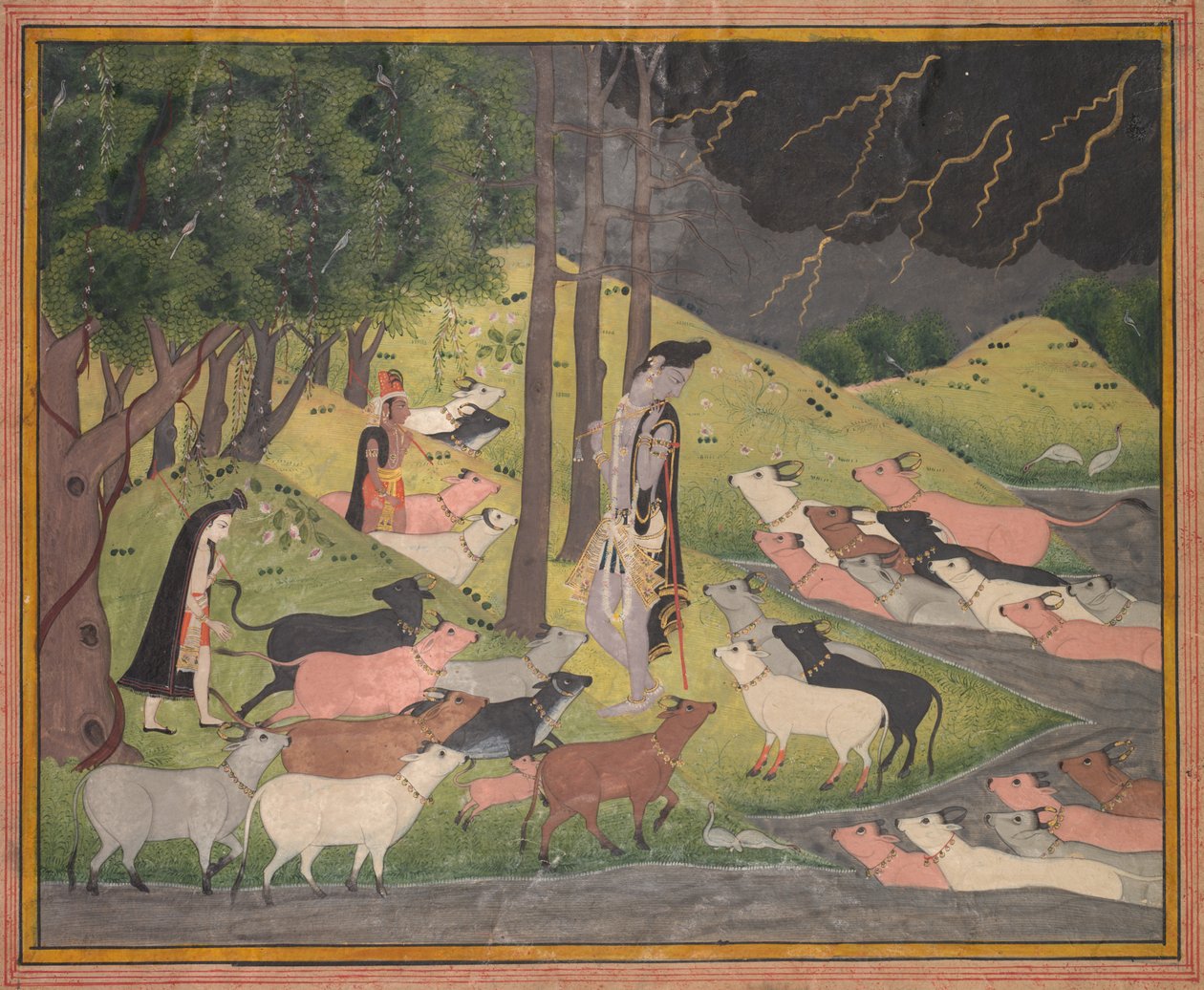 كريشنا استدعاء الأبقار ، ج. 1780-1790. بواسطة غير معروف