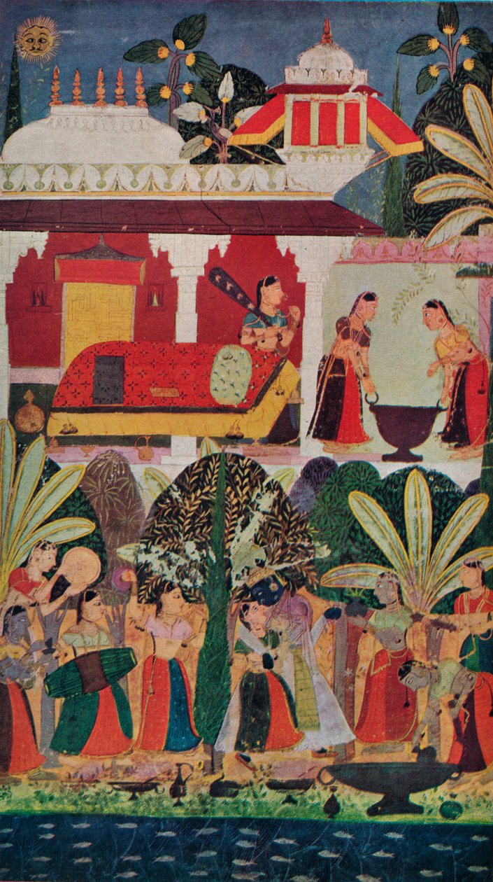 كريشنا وجوبيس جوبيس في مهرجان الربيع ، القرن السابع عشر ، 1929 بواسطة غير معروف