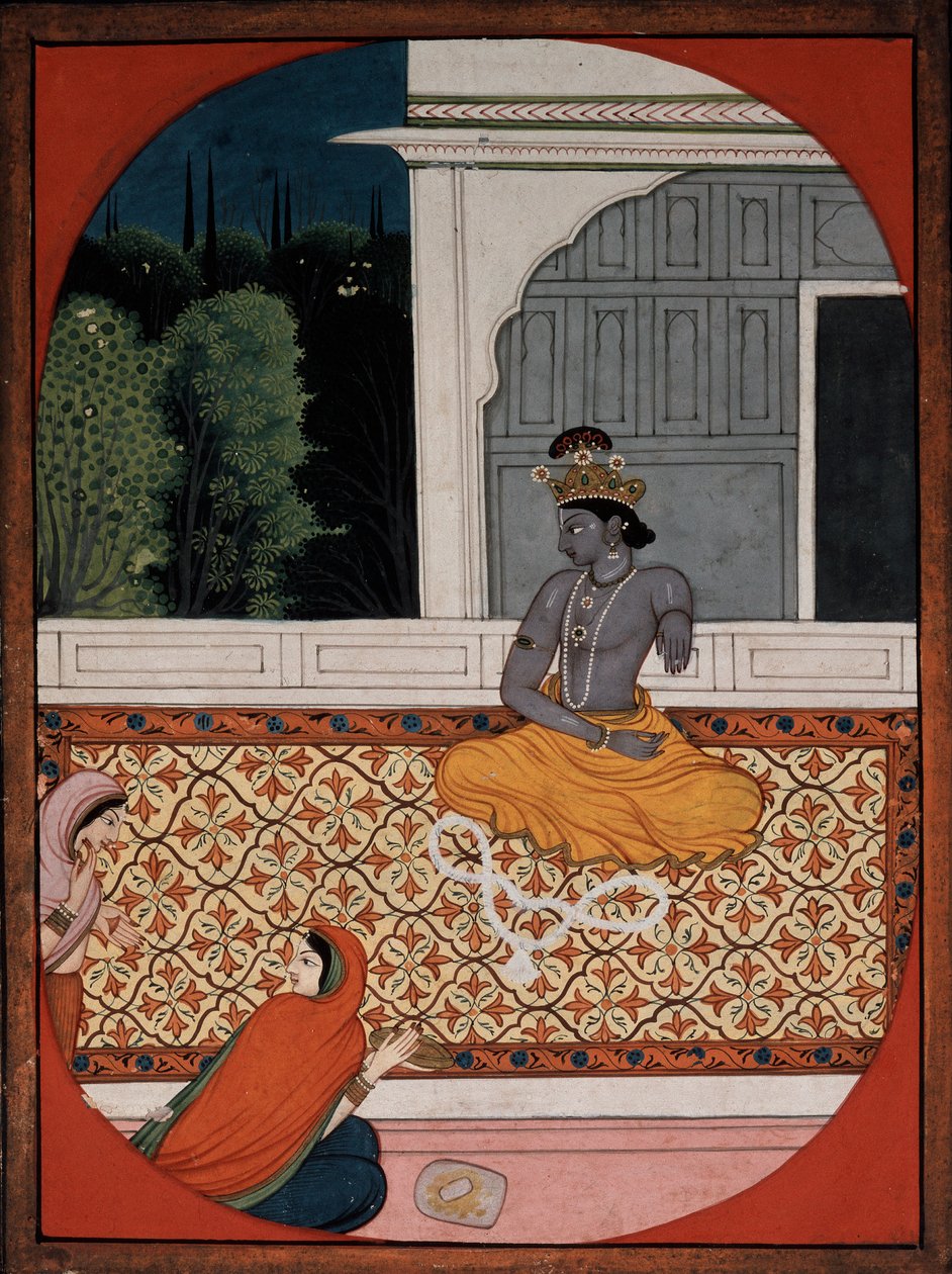 كريشنا يتجاهل إكليله ، c1800 بواسطة غير معروف