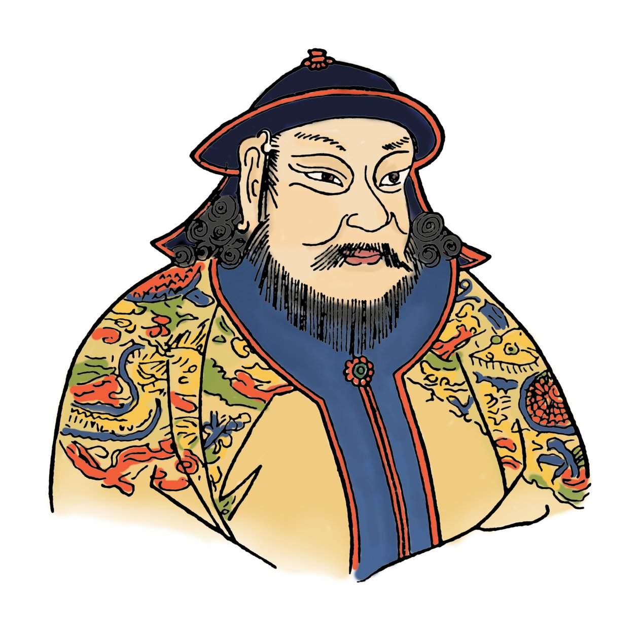 Kublai Khan 1215-1294 للإمبراطورية المغولية ومؤسس سلالة يوان ، 1912 بواسطة غير معروف