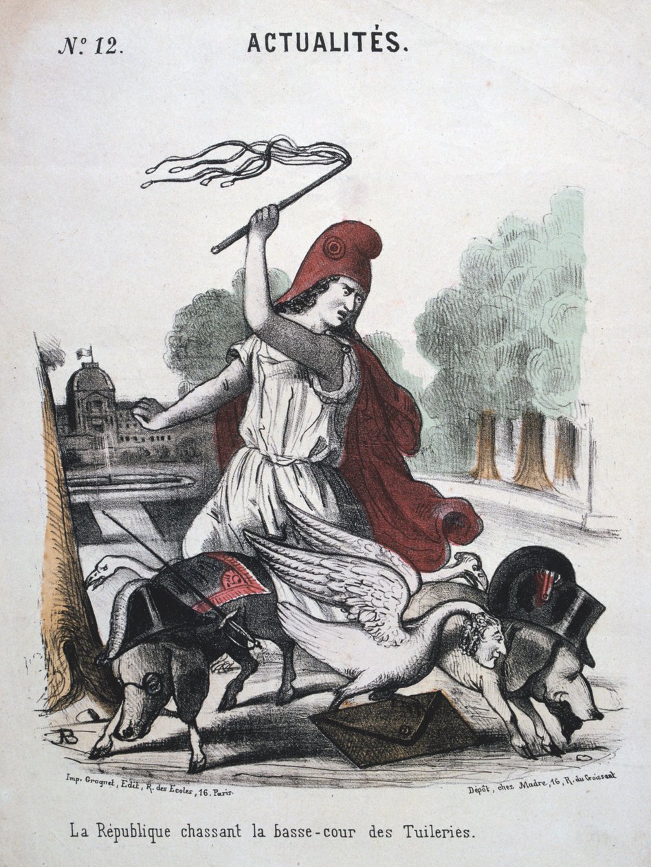La Republique Chassant la Basse-cour des Tuilleries ، الرسوم المتحركة الرمزية ، 1870-1871 بواسطة غير معروف