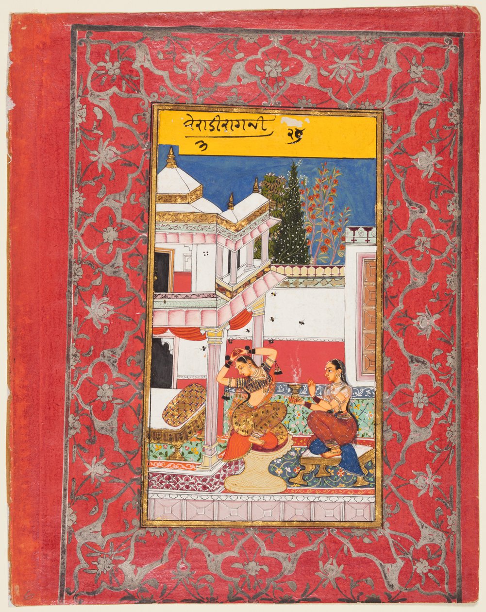 سيدة شوق لعشيقها ، Varari Ragini من Dipak ، من Ragamala ، 1650-60. بواسطة غير معروف