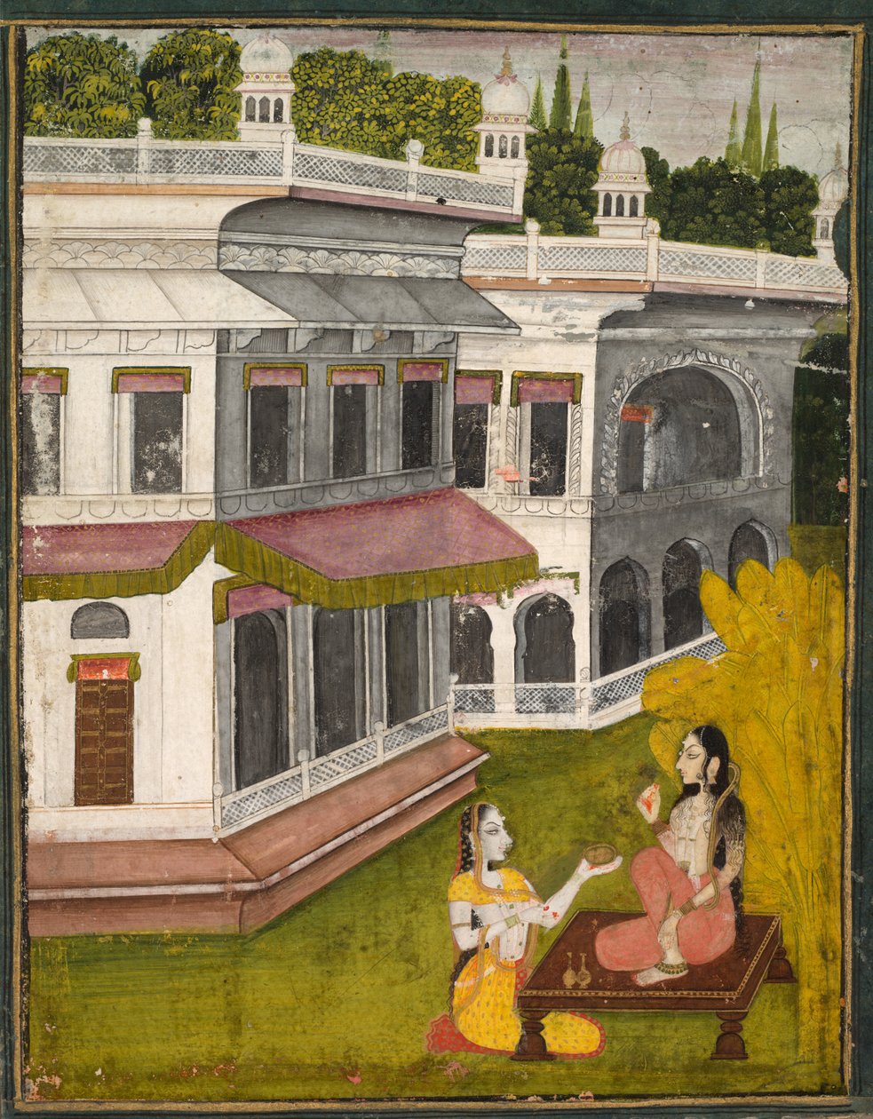 سيدة وصديقتها ، ج. 1800. بواسطة غير معروف