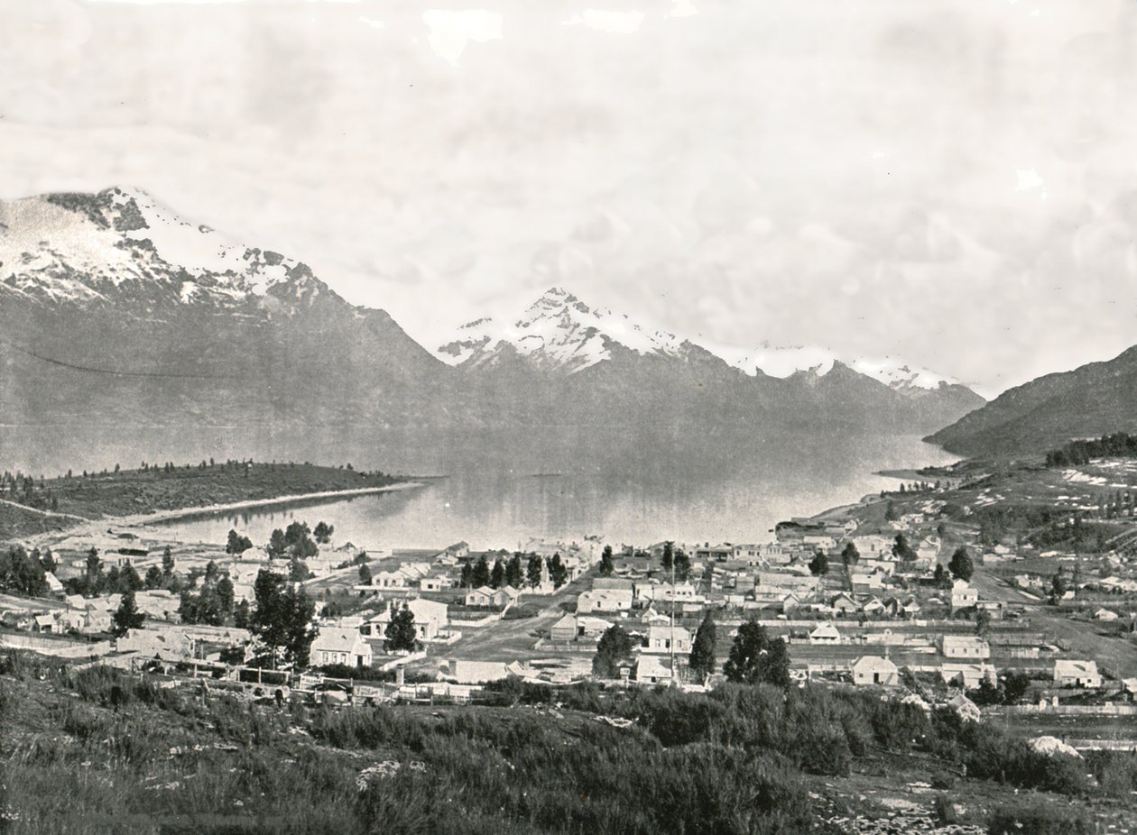 بحيرة واكاتيبو والجبال ، كوينزتاون ، نيوزيلندا ، 1895. بواسطة غير معروف