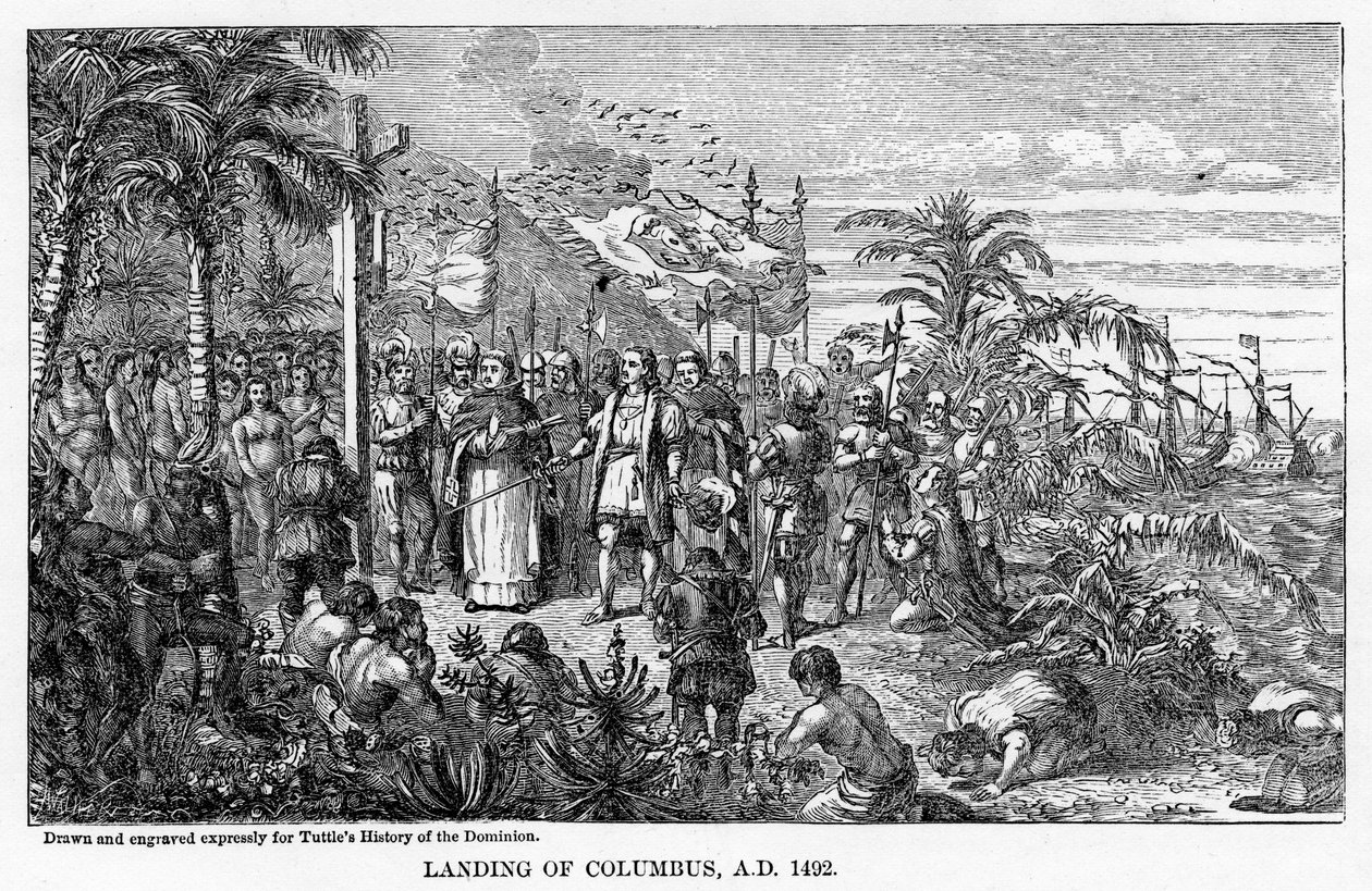هبوط كولومبوس ، 1492 ، 1877 بواسطة غير معروف