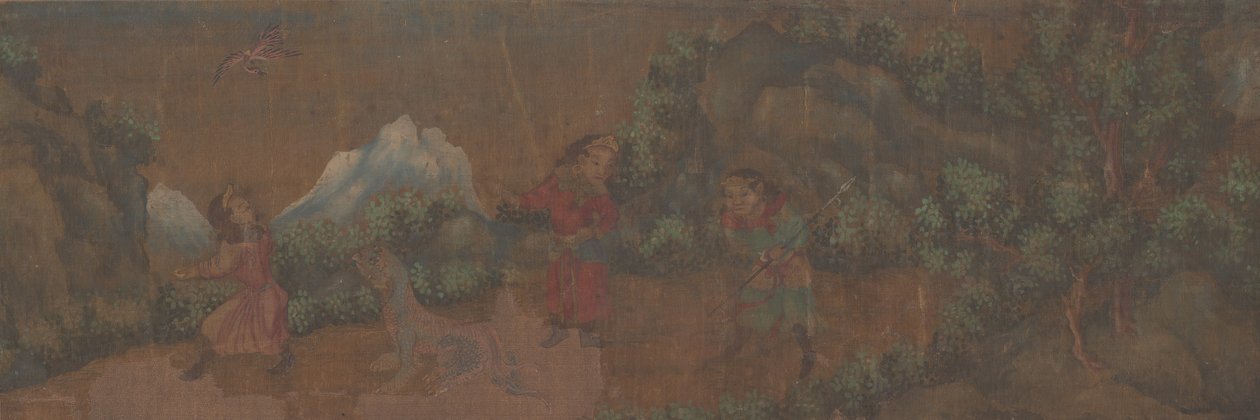 رسم المناظر الطبيعية للشخصية في إعداد Woodland. بواسطة غير معروف