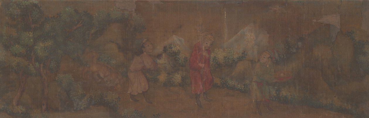 رسم المناظر الطبيعية للشخصية في إعداد Woodland. بواسطة غير معروف