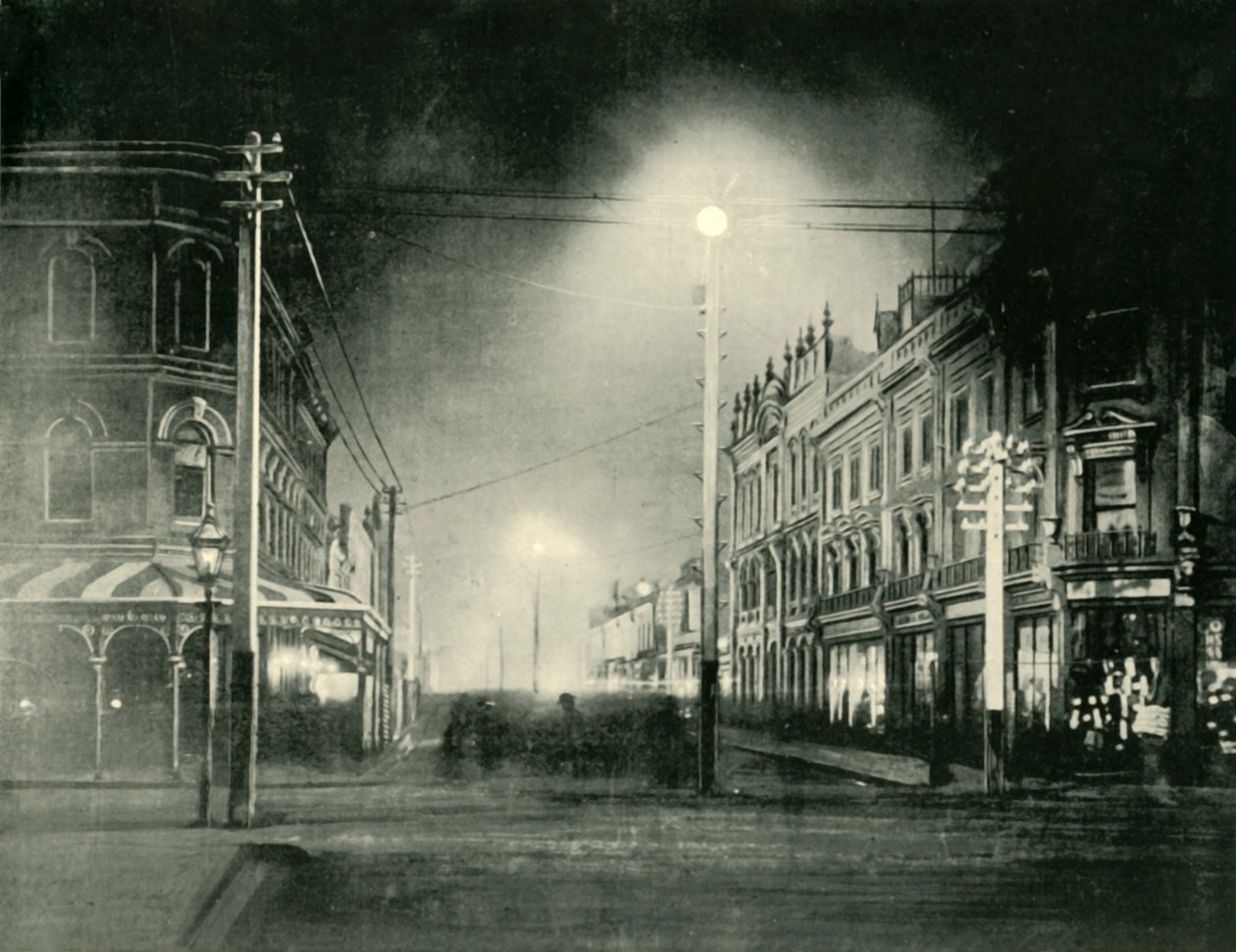 لونسيستون باي نايت بريسبان ستريت ، 1901. بواسطة غير معروف