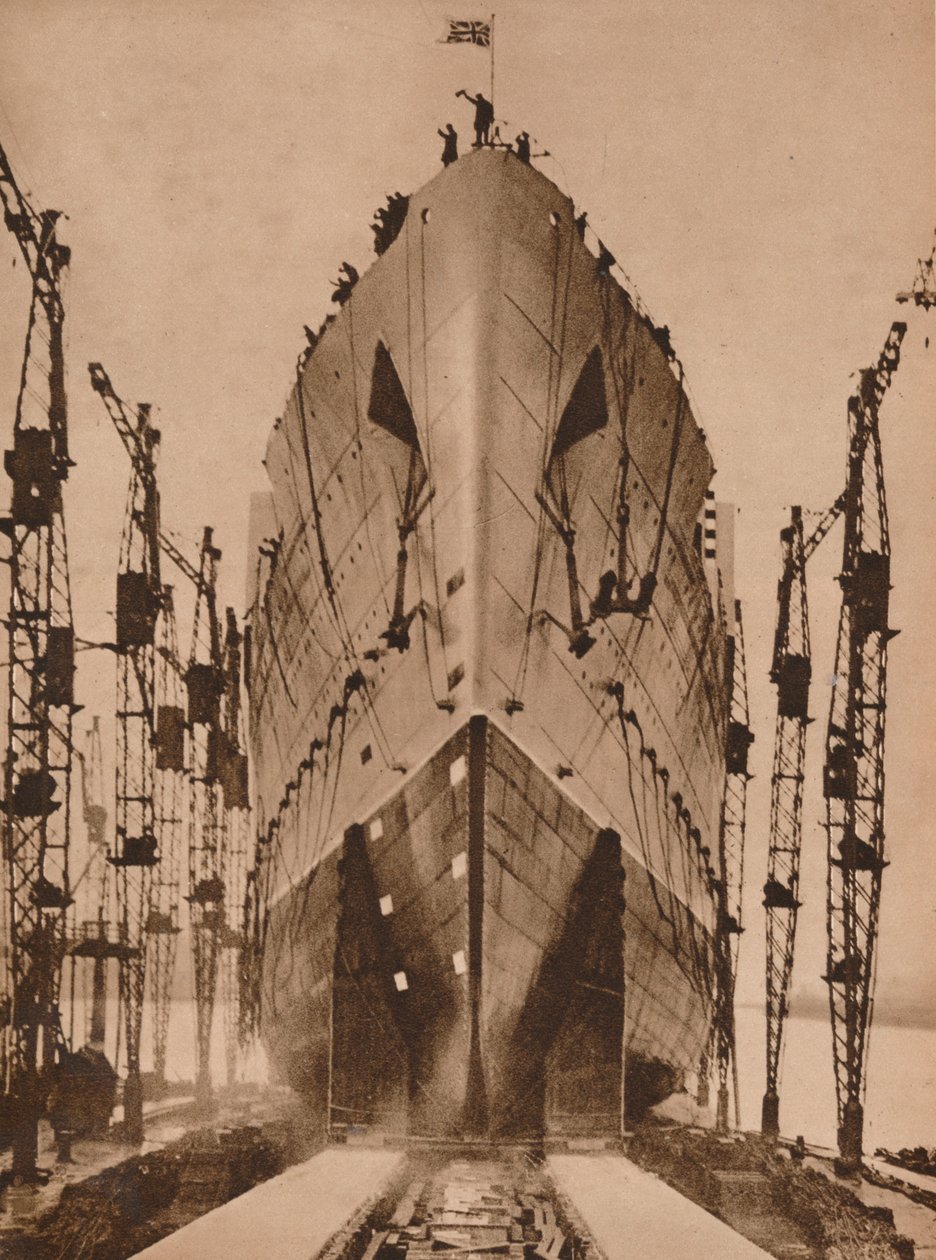 إطلاق بطانة المحيط كونارد `Queen Mary` ، 1934 1935. بواسطة غير معروف