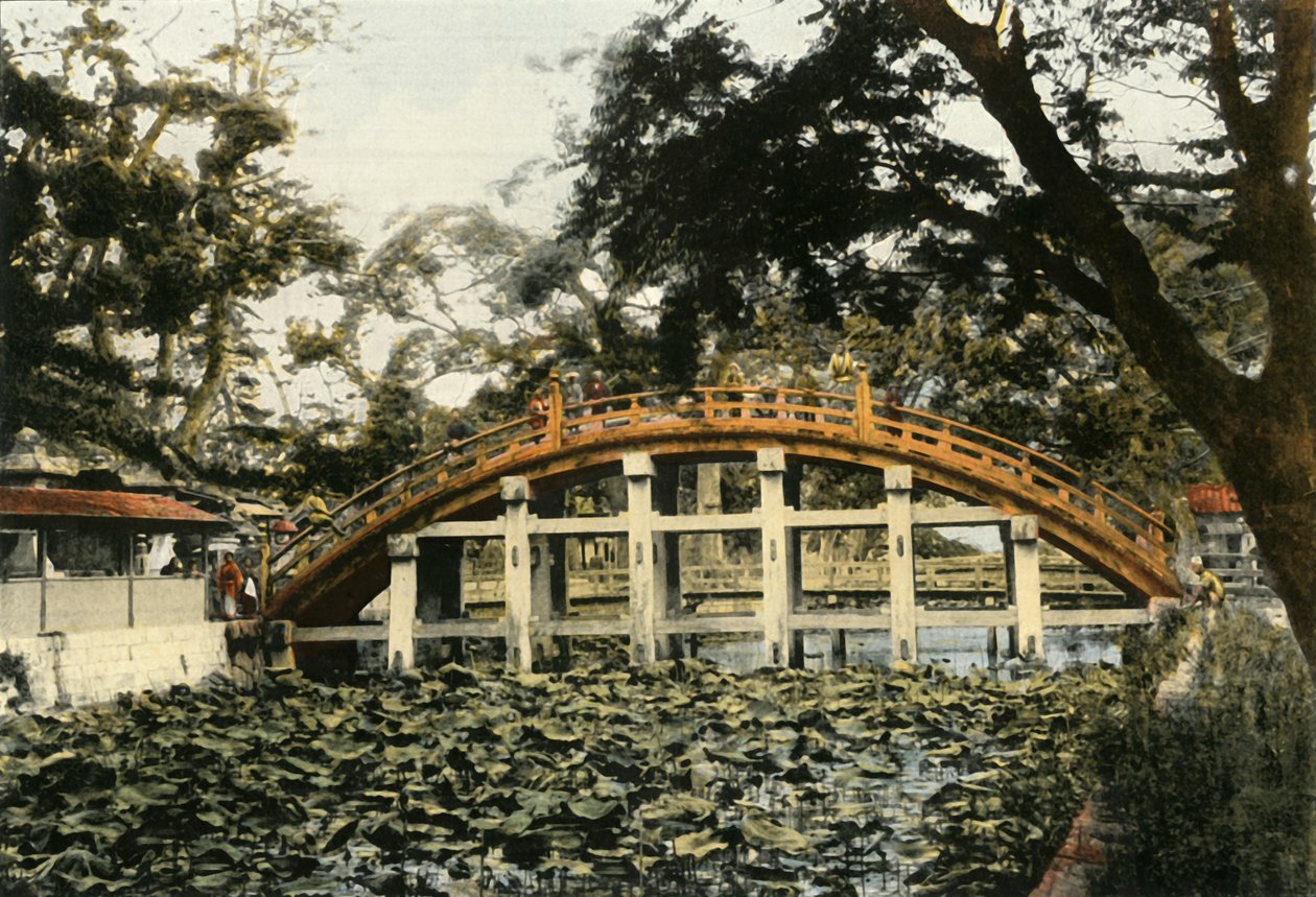 Le Pont Sumiyoshi A Osaka ، جسر Sumiyoshi في أوساكا ، 1900. بواسطة غير معروف