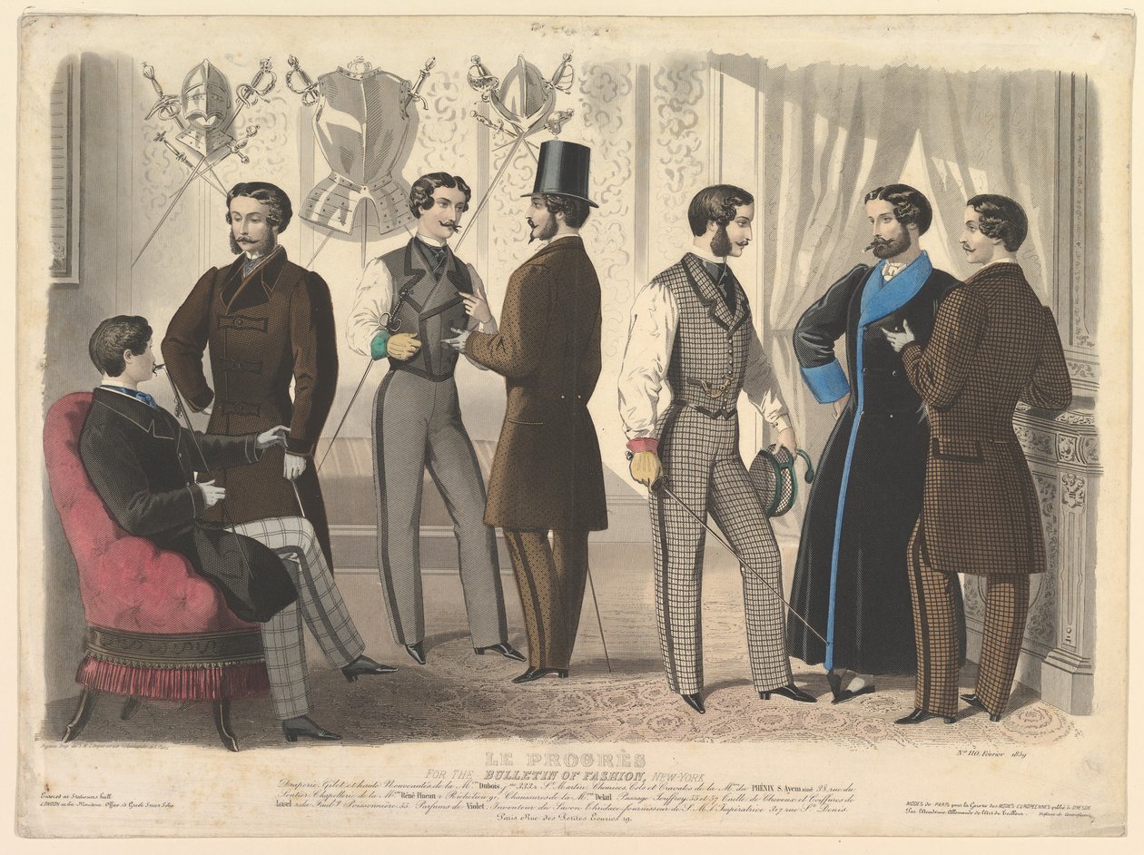 Le Progrès ، لنشرة الموضة ، نيويورك ، رقم 110 ، من Modes de Paris ، فبراير 1859. بواسطة غير معروف