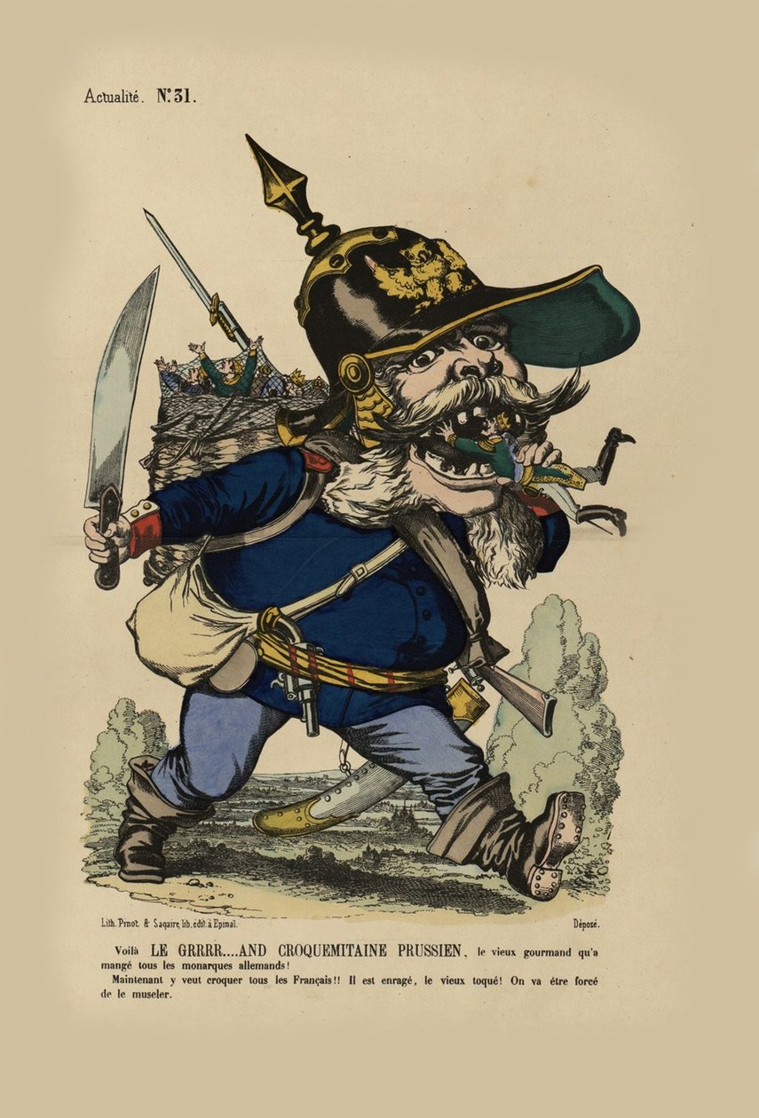 Le grand ogre allemand. الملك فيلهلم يأكل الولايات الألمانية الصغيرة ، 1866. بواسطة غير معروف
