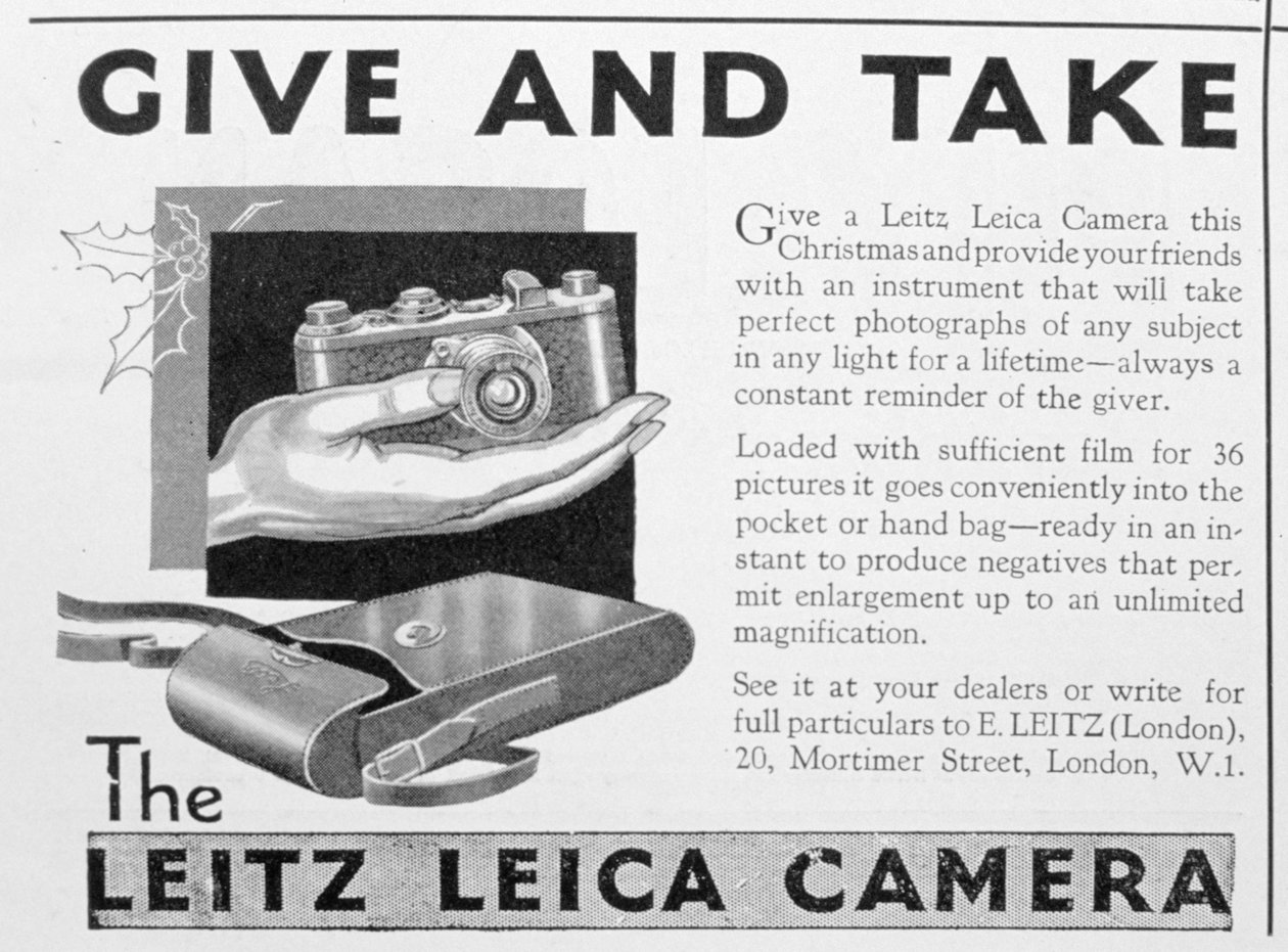 إعلان كاميرا Leitz Leica ، أواخر 1920s بواسطة غير معروف