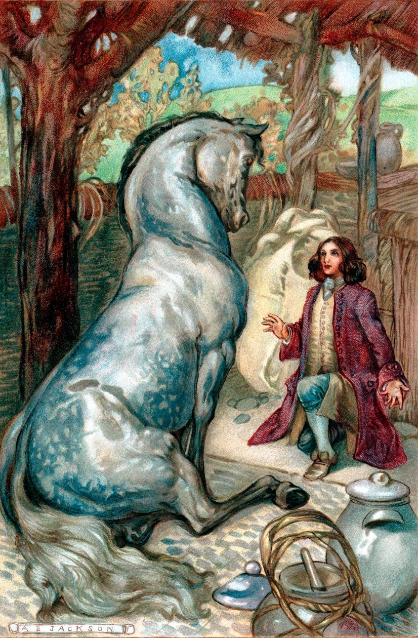 وجد Lemuel Gulliver ، الذي تم تعيينه على الشاطئ بعد تمرد ، نفسه في مملكة Houyhnhns بواسطة غير معروف