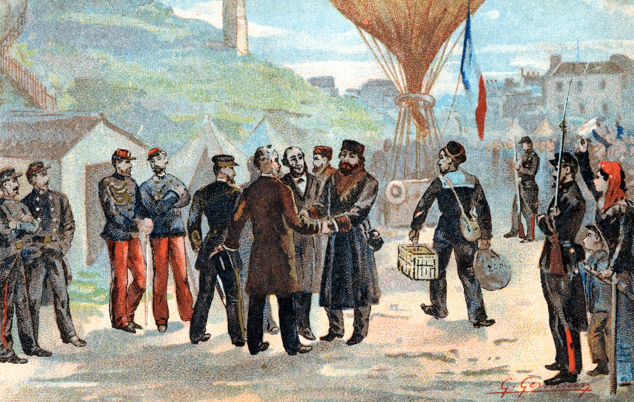ليون غامبيتا ، سياسي فرنسي على وشك الهروب من باريس المحاصرة ، الحرب الفرنسية البروسية ، 1870 بواسطة غير معروف