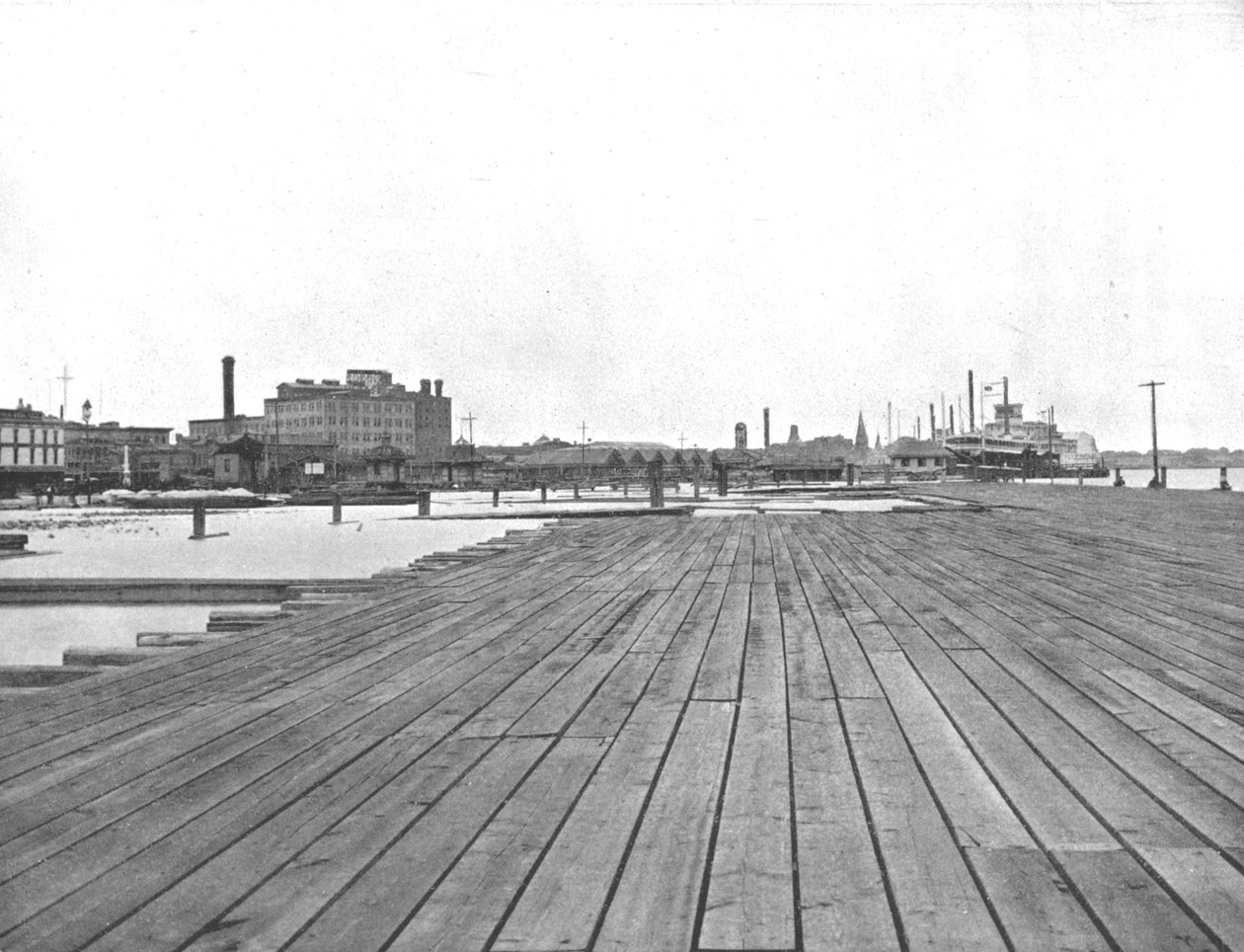 Levee and Steamboat Landing ، نيو أورلينز ، لويزيانا ، الولايات المتحدة الأمريكية ، c1900. بواسطة غير معروف