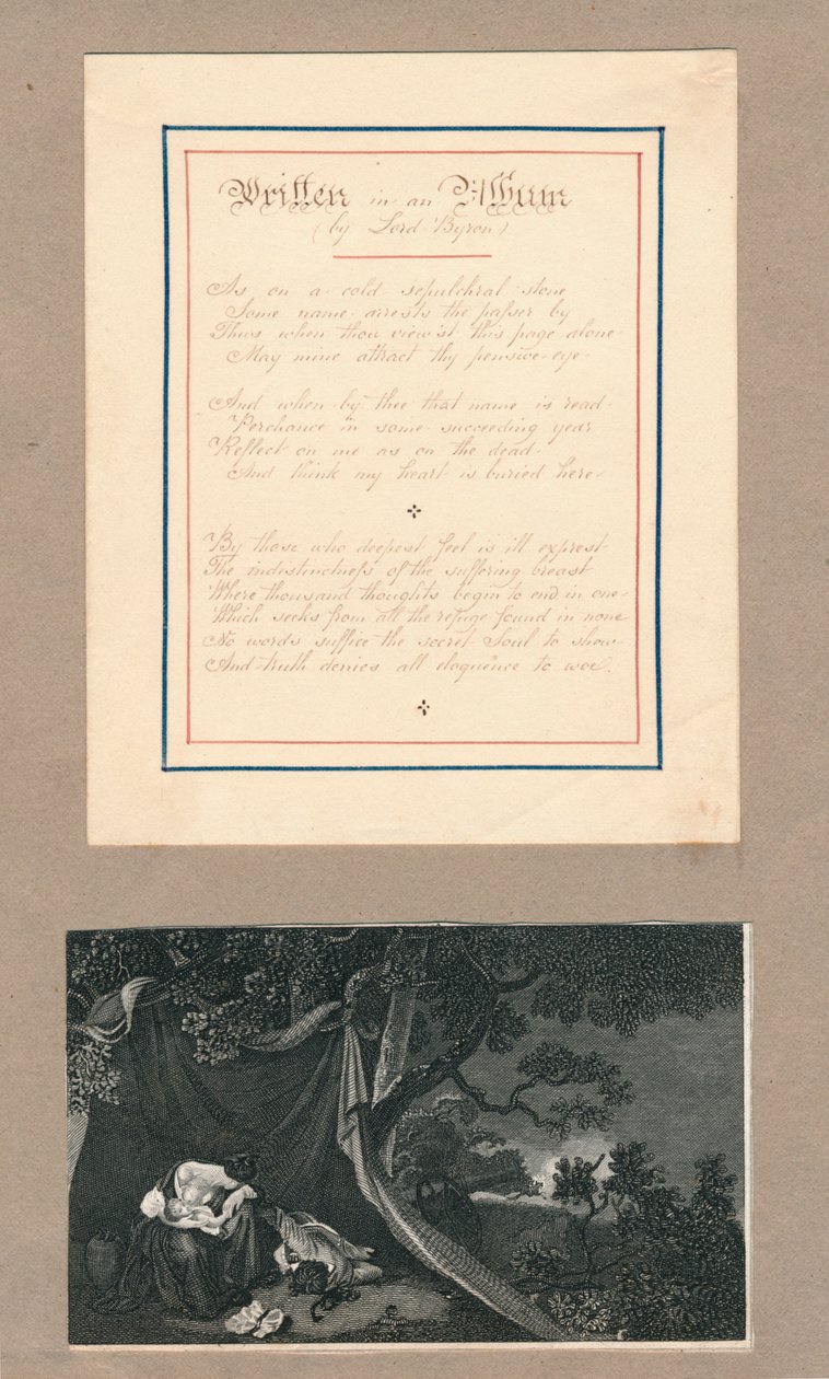 خطوط مكتوبة في ألبوم في مالطا ، c1812. بواسطة غير معروف