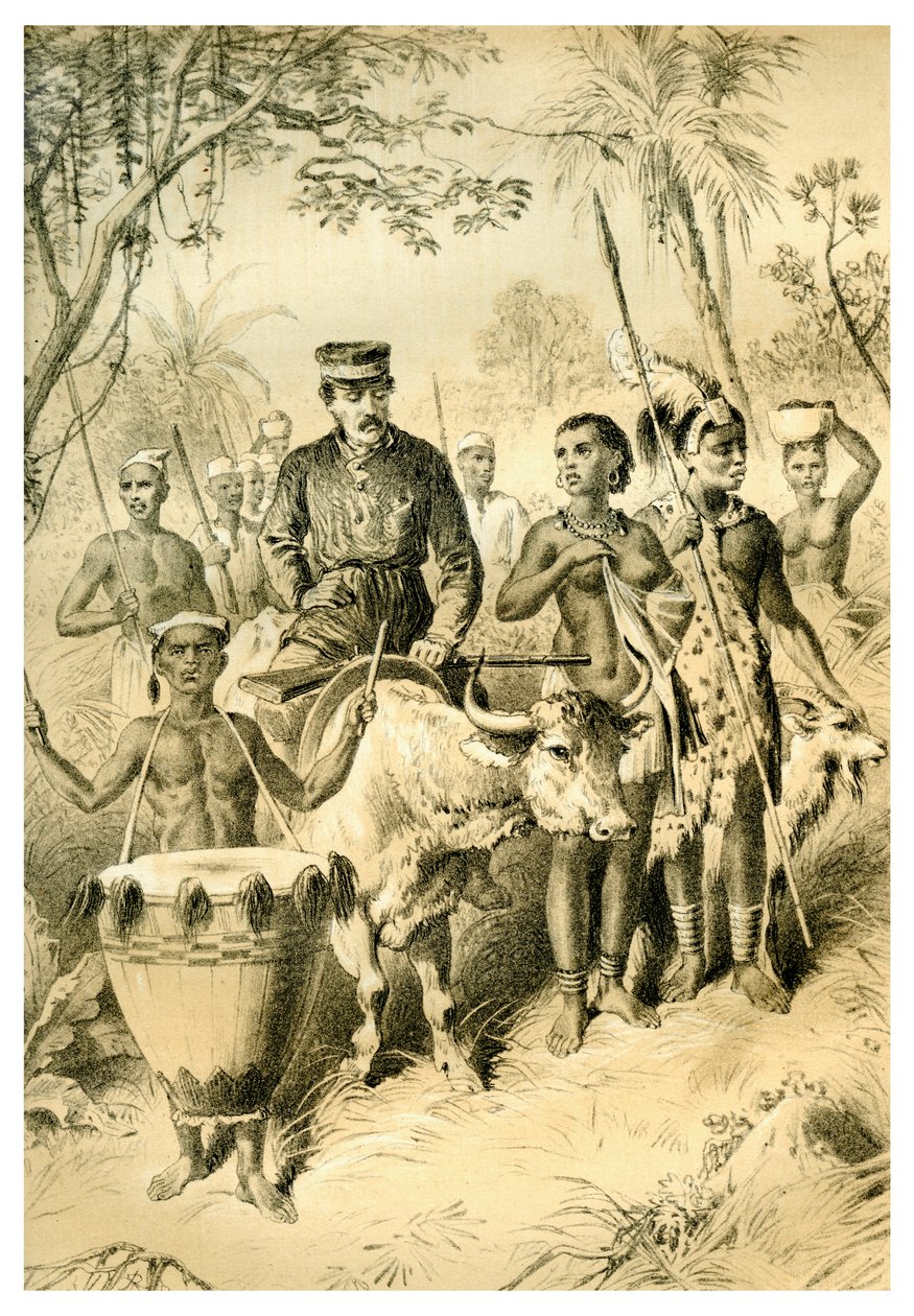 ليفينغستون الضعيف من الحمى مرافقة إلى مدينة شينتيس ، c1854 1883 بواسطة غير معروف