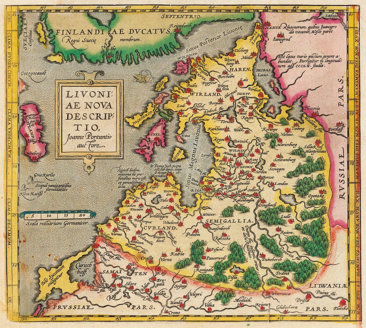 خريطة ليفونيا ، ليفونيا نوفا ، 1573-1578 بواسطة غير معروف