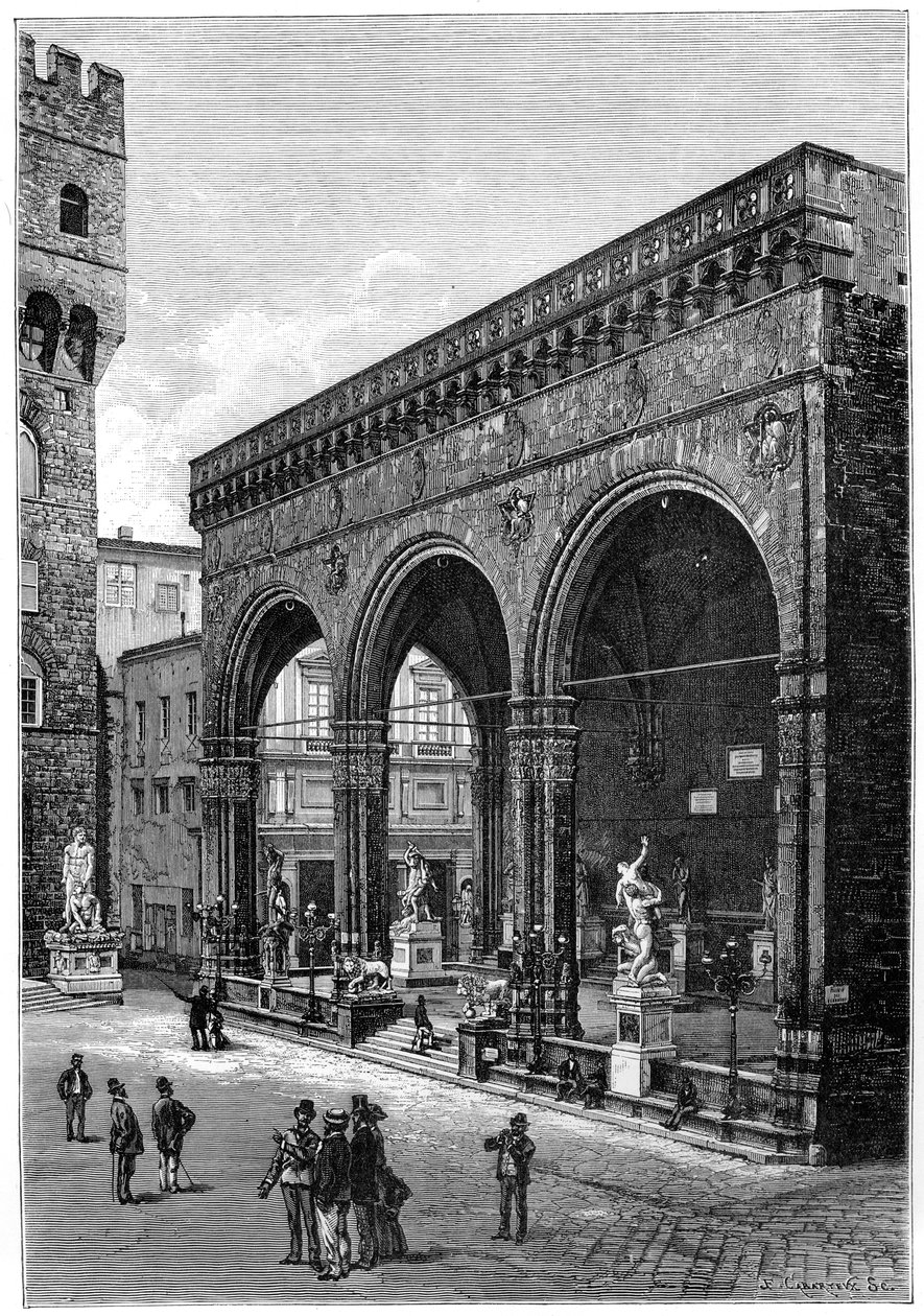 لوجيا ديل لانزي ، بيازا ديلا سيجنوريا ، فلورنسا ، إيطاليا ، 1882 بواسطة غير معروف