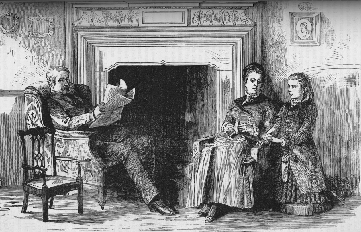 اللورد والسيدة ولسيلي وابنتهما ، c1882-85 بواسطة غير معروف
