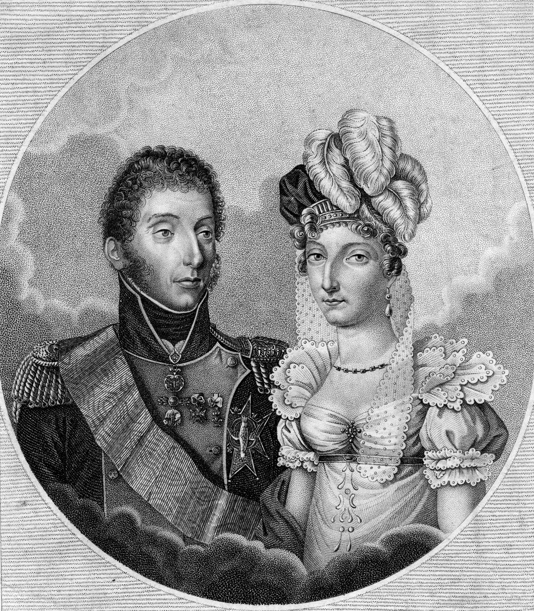 لويس أنطوان ، دوق أنجوليم والأميرة ماري تيريز شارلوت ، 1799 بواسطة غير معروف