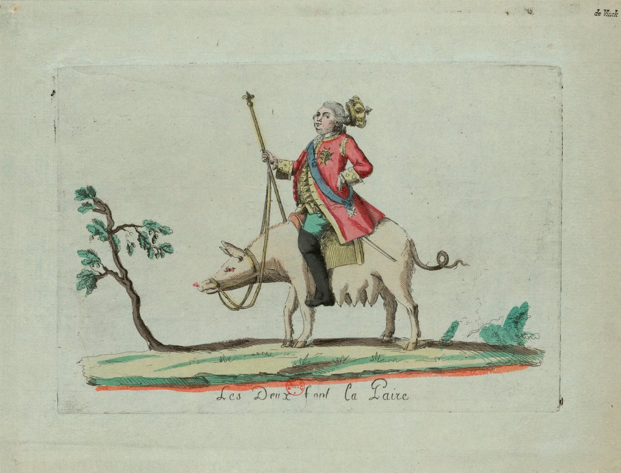لويس يركب خنزير 1791. بواسطة غير معروف
