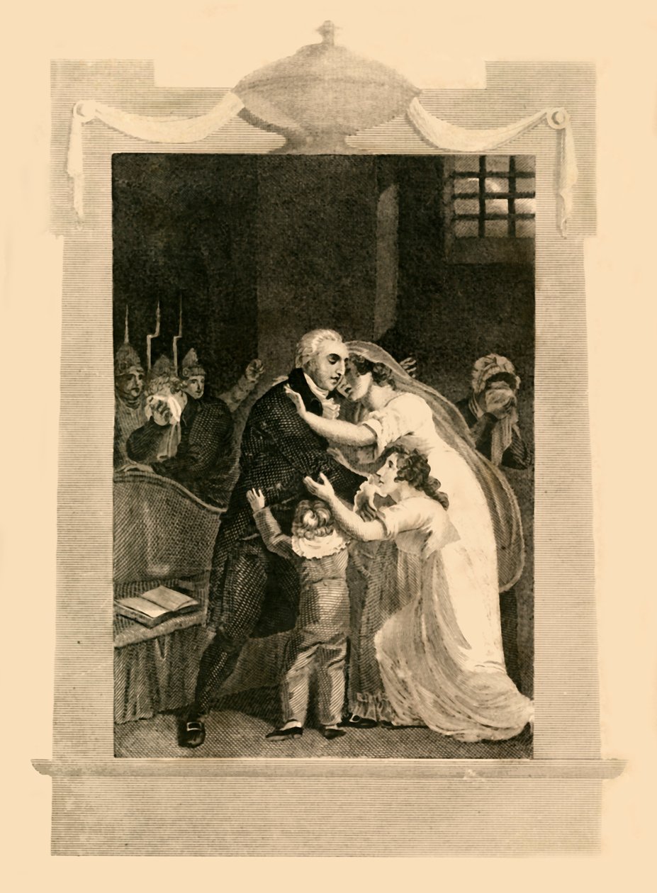 لويس السادس عشر يأخذ إجازة من عائلته قبل إعدامه ، 1782،1816. بواسطة غير معروف