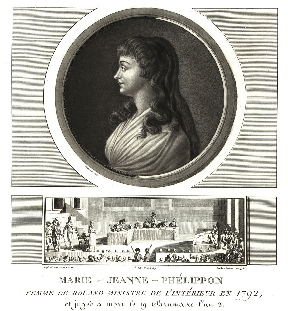 مدام رولان أو ماري جين فيليبون (1754-1793) ، جيرونديست ، مع زوجها جان ماري رولاند دي لا بلاتير بواسطة غير معروف