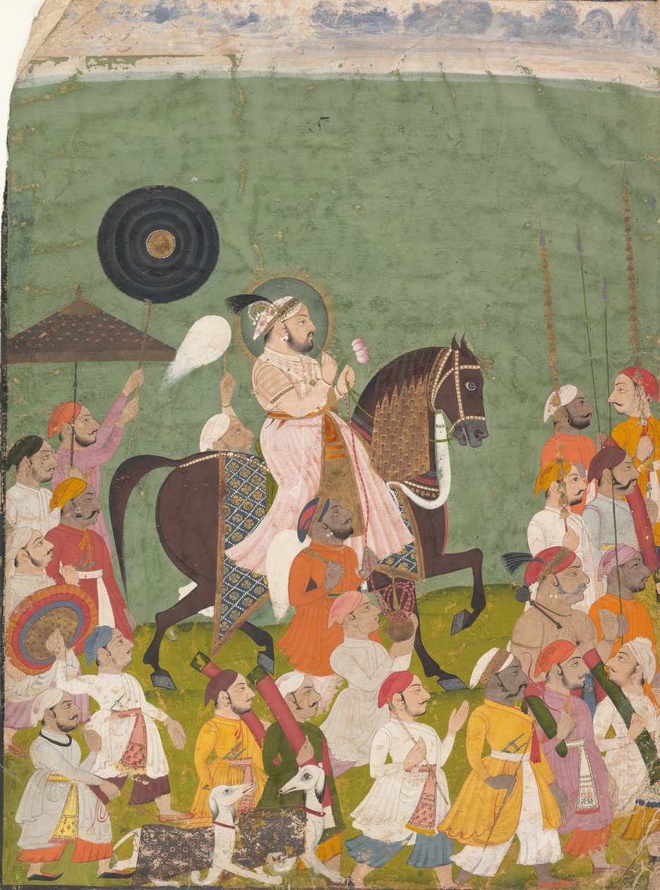 ماهارانا جاجات سينغ الثاني في موكب ، كاليفورنيا. 1745. بواسطة غير معروف