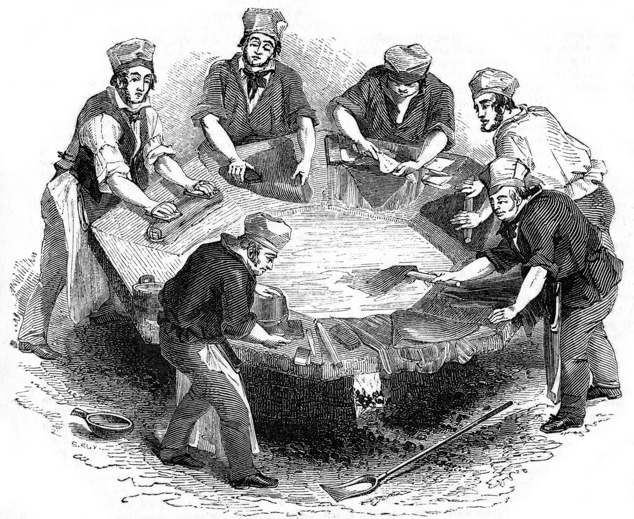 صنع قبعات سمور ، 1841 بواسطة غير معروف