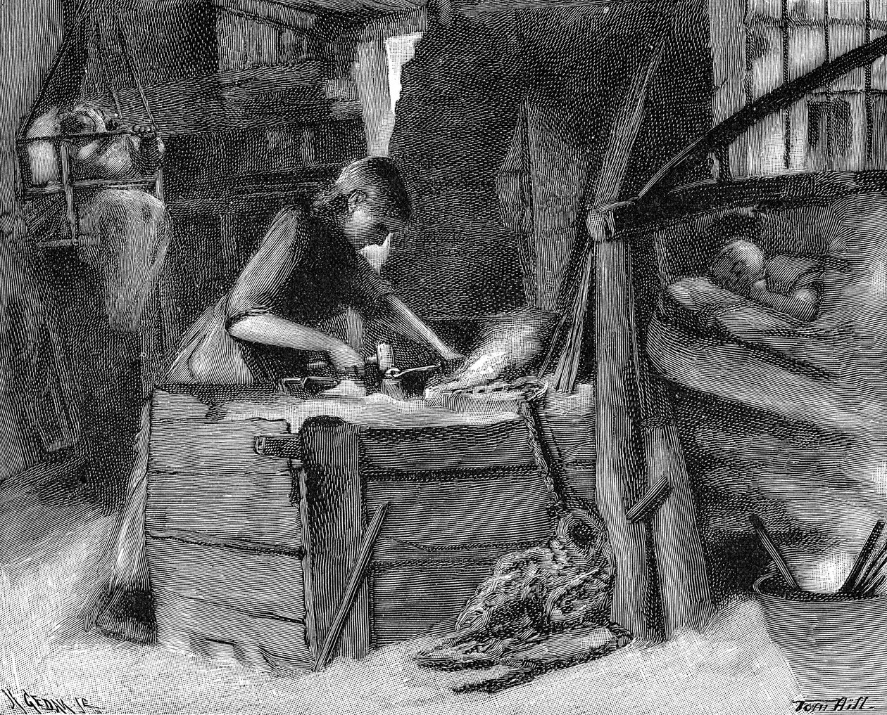 صنع السلاسل في منطقة Cradley Heath في Black Country in English Midlands ، 1890 بواسطة غير معروف