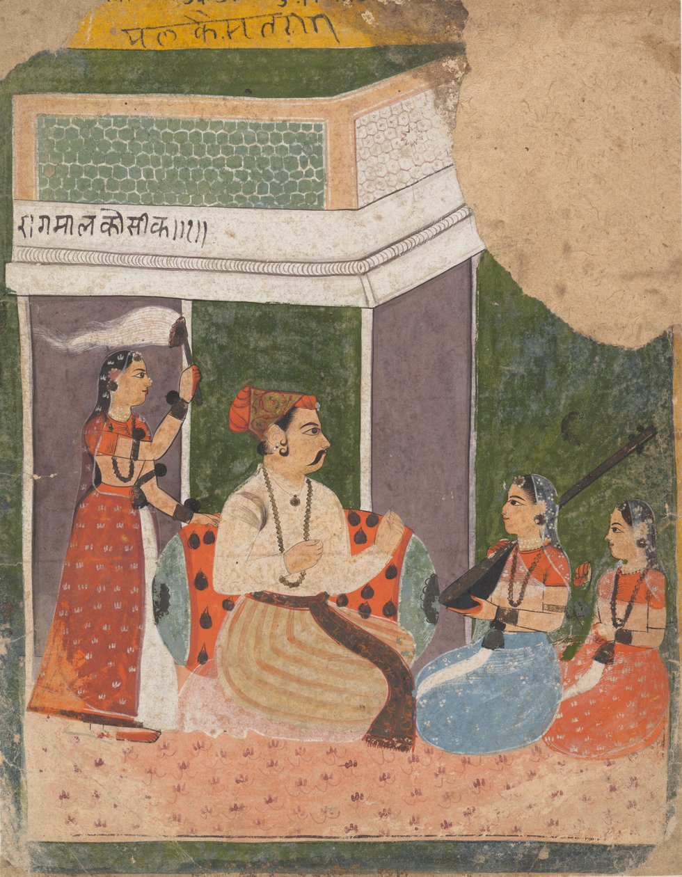Malkos Raga: صفحة من جارلاند سلسلة Ragamala المتفرقة من وسائط موسيقية ، كاليفورنيا. 1640-50. بواسطة غير معروف