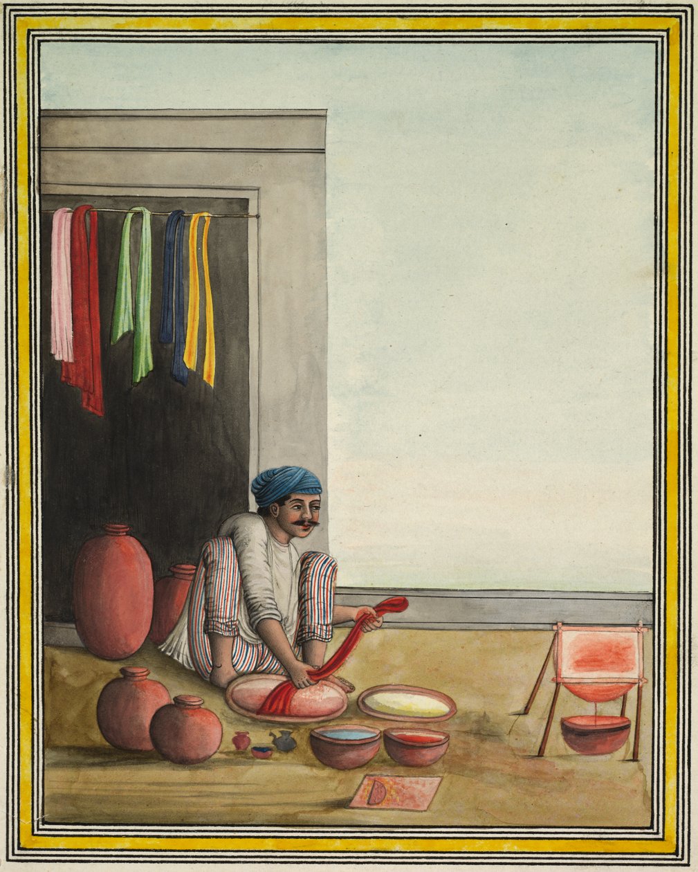 رجل صباغة القماش ، أوائل 1830s. بواسطة غير معروف