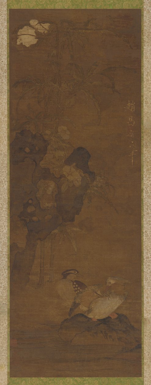 بط الماندرين والصخور ونبات مزهر ، 1368-1644. بواسطة غير معروف