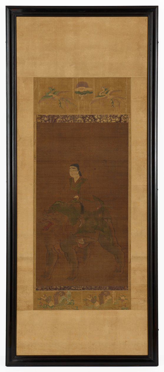 مانجوشري يمتطي أسدًا ، فترة موروماتشي ، 1392-1568. بواسطة غير معروف