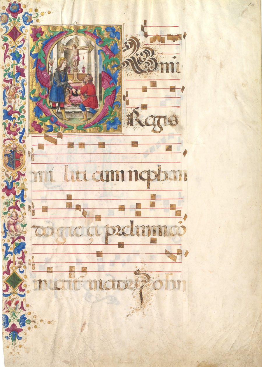 ورقة مخطوطة مع القديس يوحنا جوالبرت في أول حرف S ، من Antiphonary ، أوائل القرن السادس عشر. بواسطة غير معروف