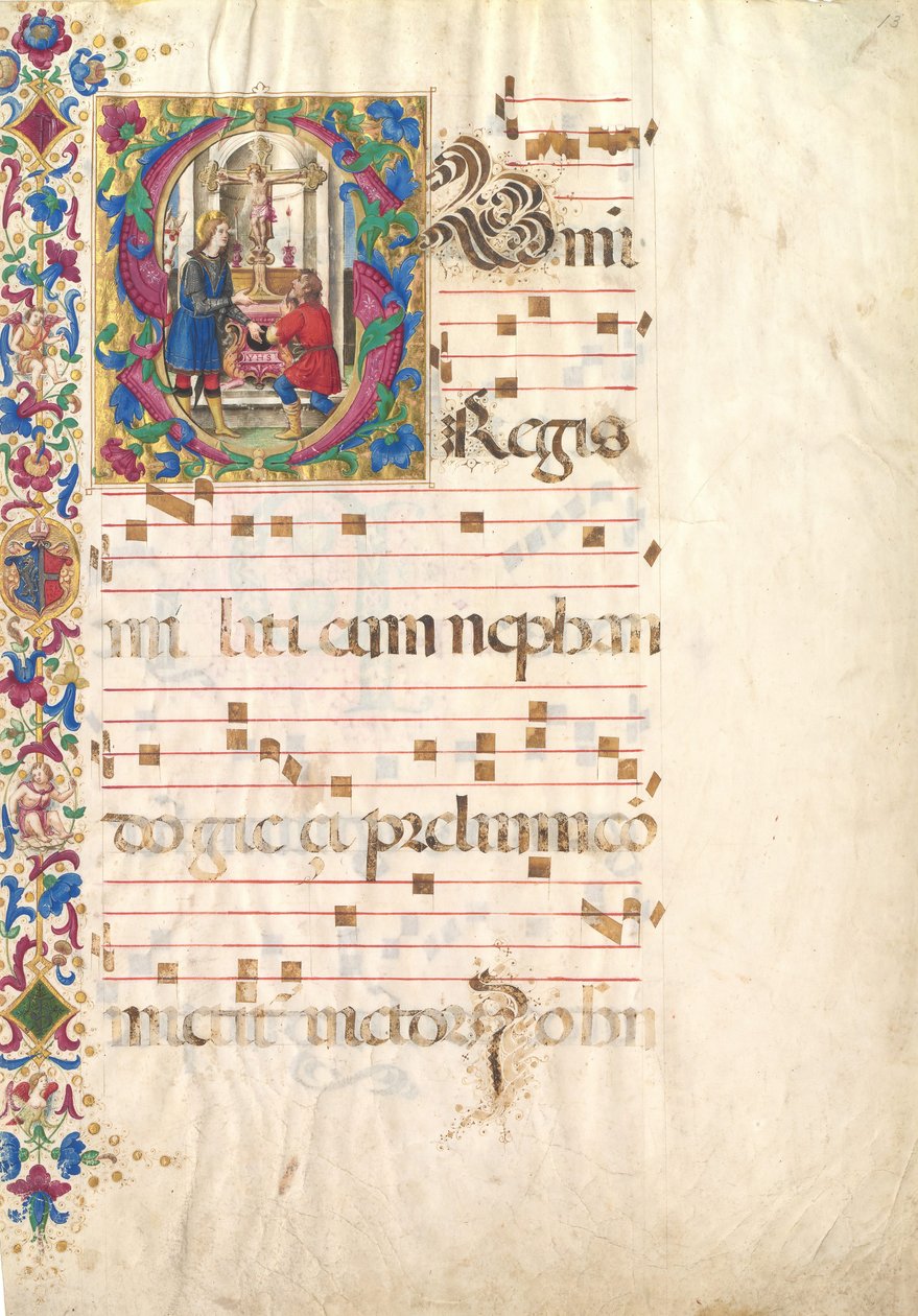 ورقة مخطوطة مع القديس يوحنا جوالبرت في أول حرف S ، من Antiphonary ، أوائل القرن السادس عشر. بواسطة غير معروف