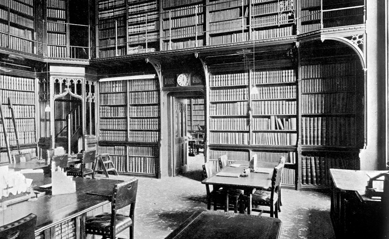 غرفة الخرائط ، مكتبة مجلس العموم ، قصر وستمنستر ، لندن ، c1905 بواسطة غير معروف