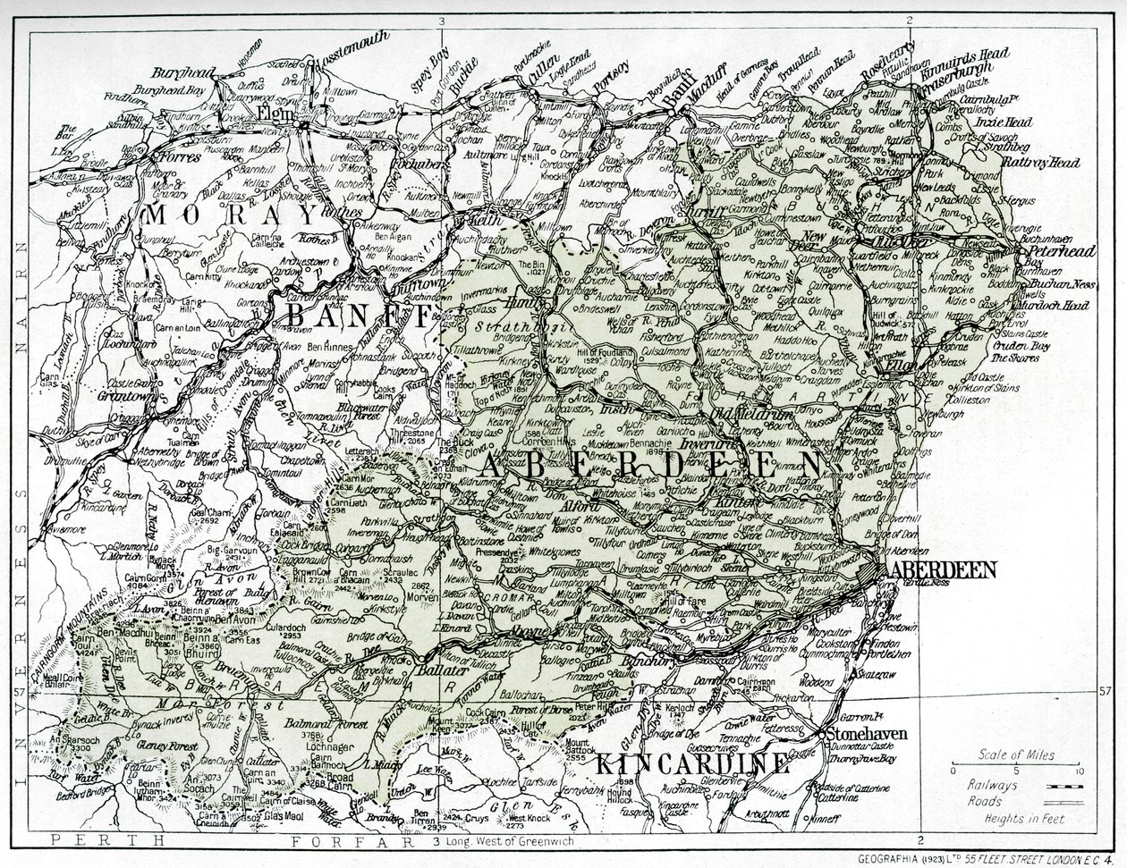 خريطة أبردينشاير ، 1924-1926 بواسطة غير معروف