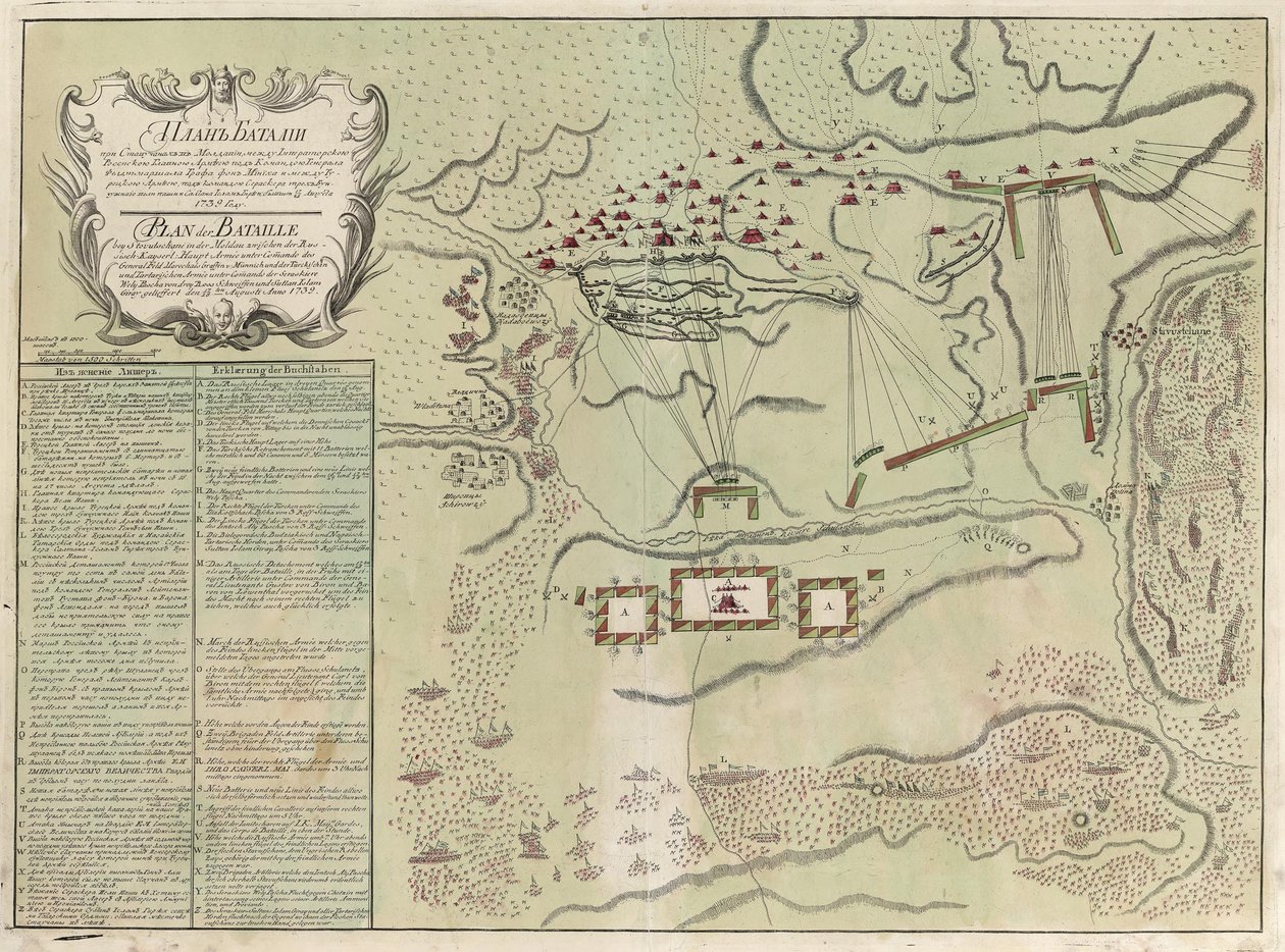 خريطة معركة سافوتشني ، 1739-1740 بواسطة غير معروف